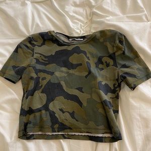 Zara Army Cropped Tshirt